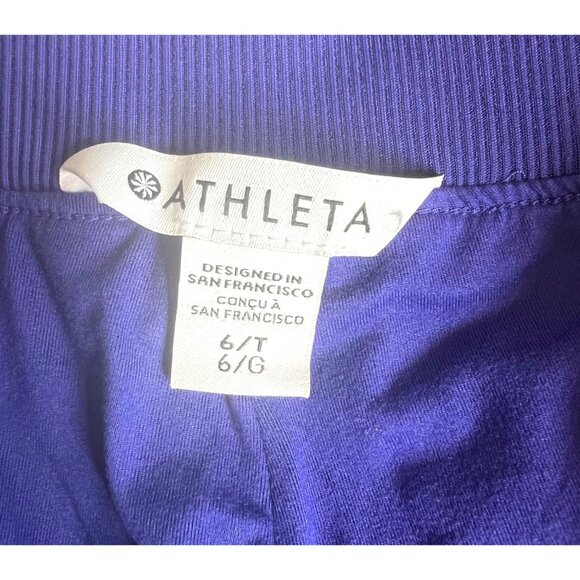 Athleta Womens Brooklyn Lined Pants Purple Ribbed Waist Size 6/T - Picture 13 of 17